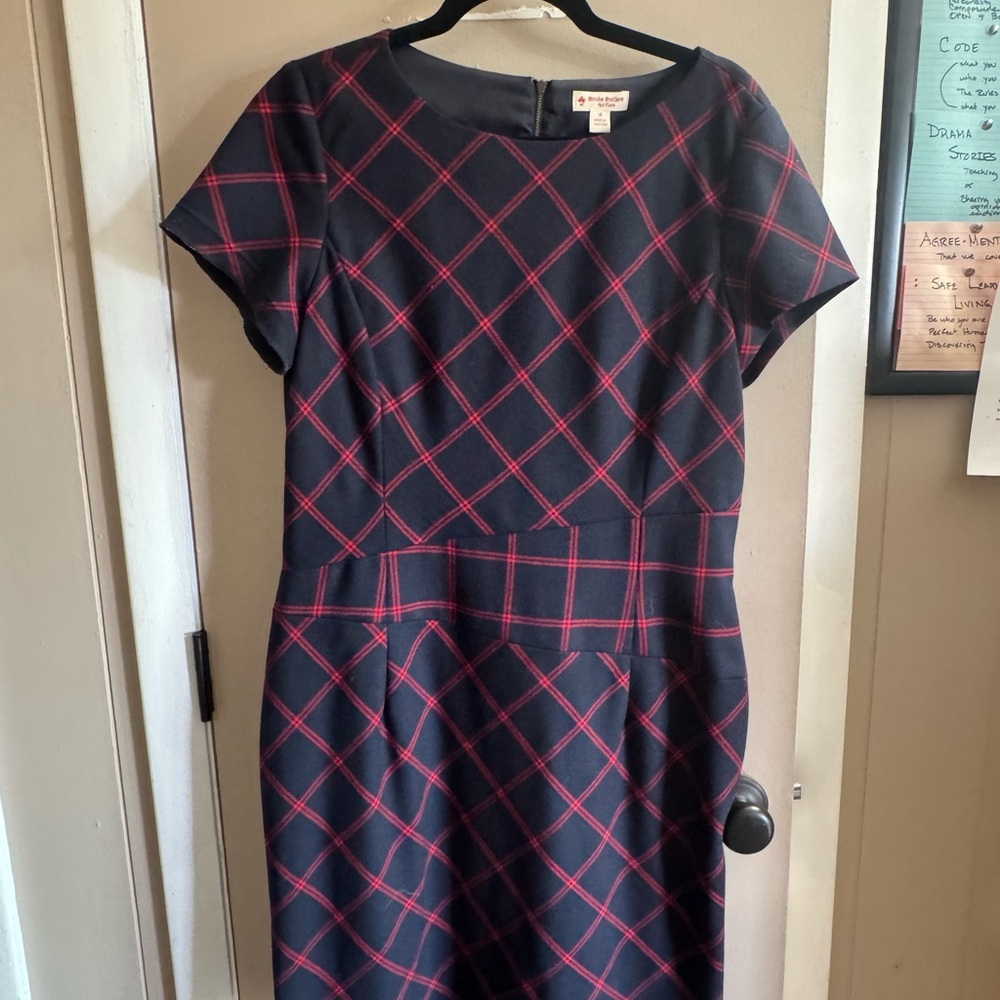 Brooks Brothers Black and Red Plaid Midi Dress